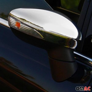 Ford Fiesta Mirror Cover - Omac - S. Steel - Gloss Silver - 2011-2019